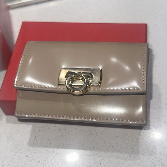 Salvatore Ferragamo Mini Card Wallet in Buff Color - Picture 2 of 6